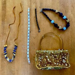 Handbag and costume jewelry bundle